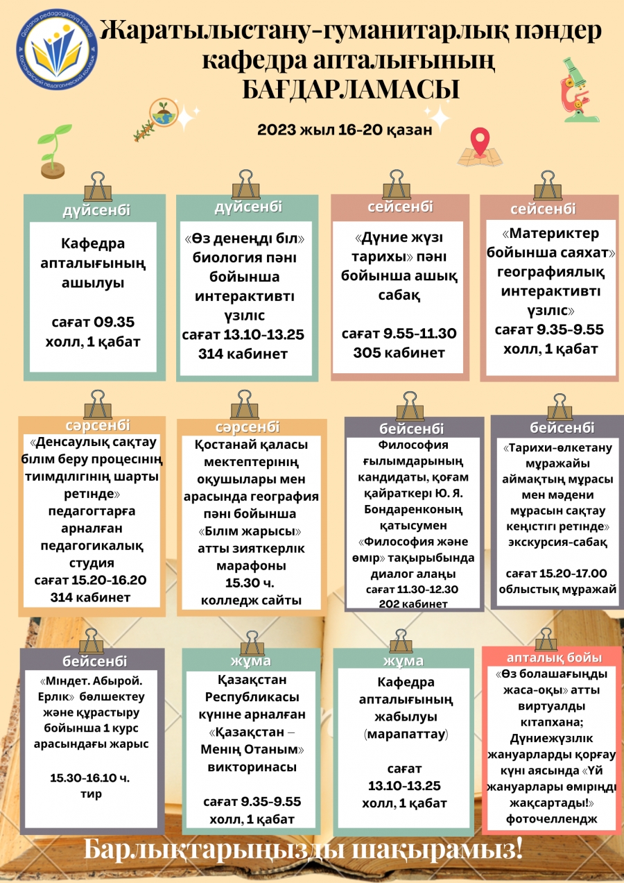 Құрметті педагогтар мен студенттер!